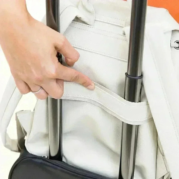 LUG 'Wiffle' Satin Luxe VL (Vegan Leather) Drawstring Backpack - Pebble (stone) - Picture 15 of 16